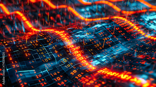 Network and digital technology in a futuristic city, abstract cyberspace and communication background, modern and global tech concept