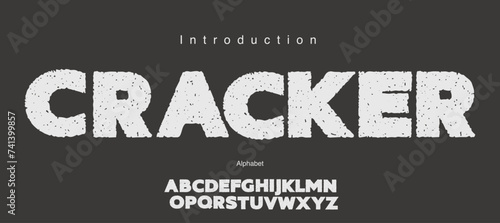 Bold vector font with grunge style . Alphabet vector uppercase font. rough and broken texture font.