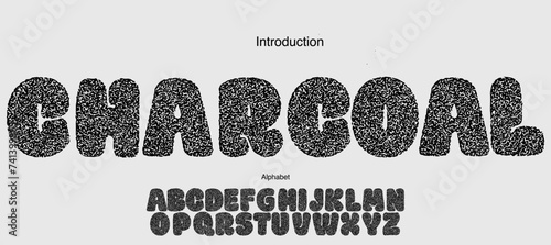 Textured grunge vector font. Blod alphabet capital font.
