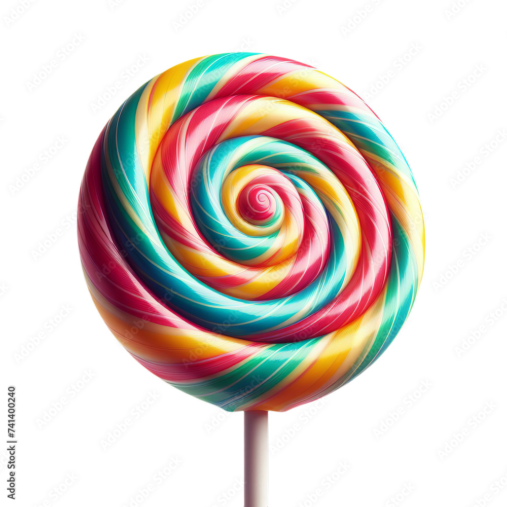 Colorful lollipop swirl isolated on transparent background. candy on a stick PNG Colorful lollipop swirl isolated on transparent background. candy on a stick PNG