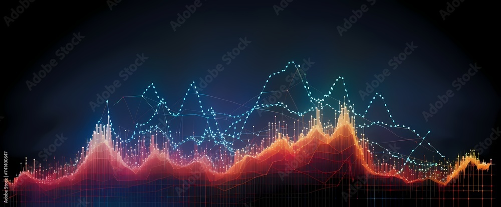 An illuminated graph depicting a sudden surge in stock values, capturing the essence of a bullish market.