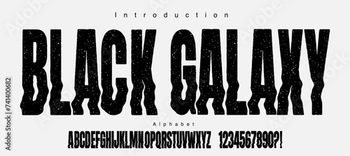 Condensed bold vector font with texture