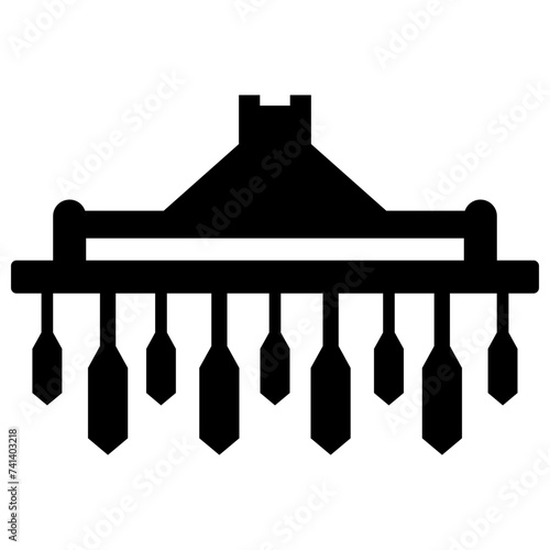 Cultivator solid vector icon