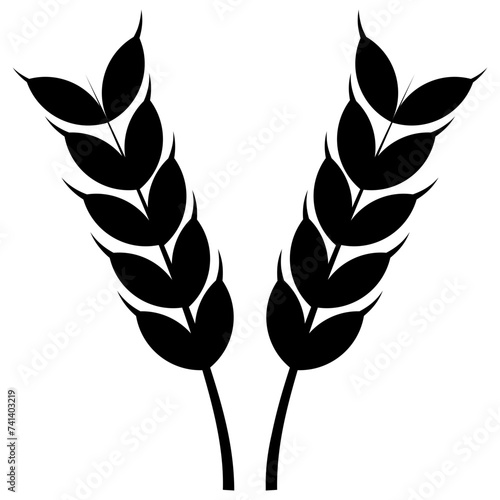 Wheat ear glyph icon vector 
