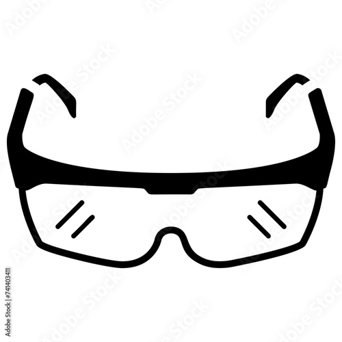 Protective eyewear solid icon design 