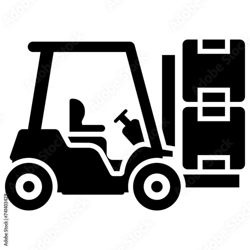 Forklift solid icon vector 
