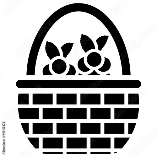Woven wicker solid vector icon 