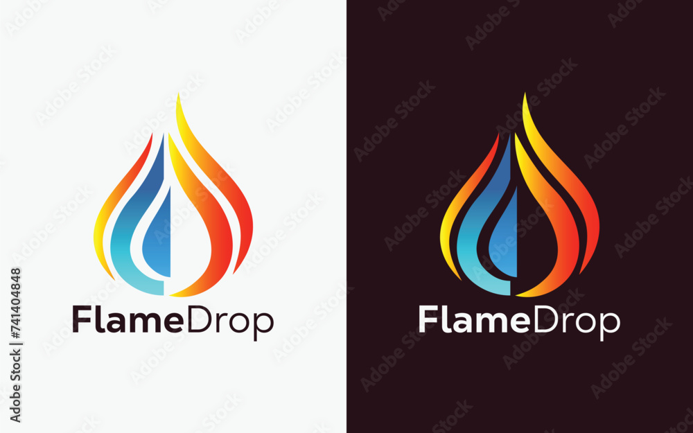 Minimalist Fire Flame drop logo design vector template. Modern colorful Fire Flame drop vector. water Crest, ingle logo Minimalist Fire Flame drop logo design vector template. Modern colorful Fire Flame drop vector. water Crest, ingle logo