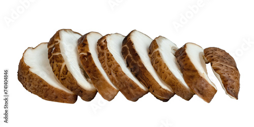 Shiitake Mushrooms sliced isolated photo