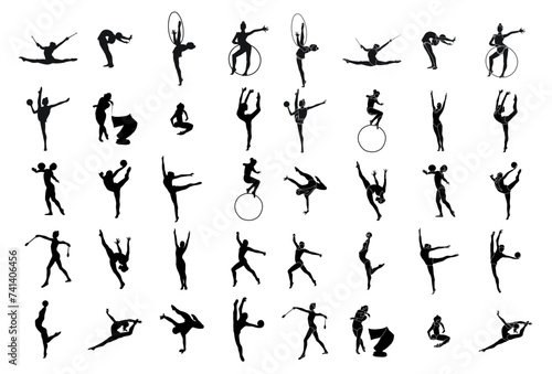 Gymnast sports team collection. Sport artistic gymnastics. Sports queen. Isolated vector