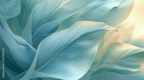 Arctic Whispers: Delicate whispers in extreme banana leaf macro, calming cool tones.