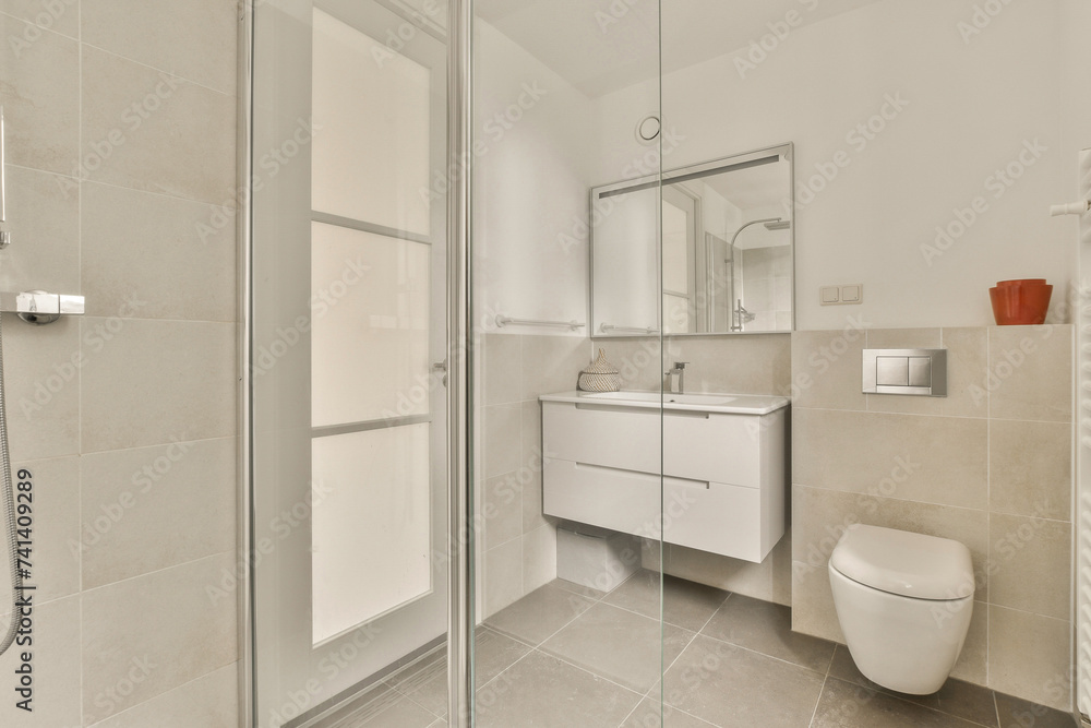 Modern bathroom interior with clean design Modern bathroom interior with clean design