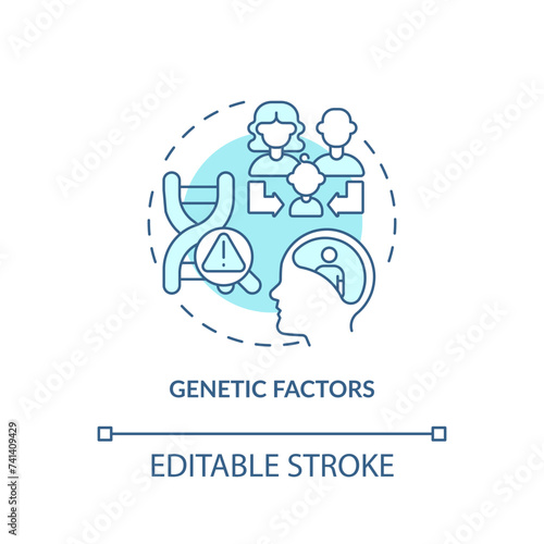 Genetic factors soft blue concept icon. Prenatal period, childbirth. Round shape line illustration. Abstract idea. Graphic design. Easy to use in infographic, presentation, brochure, booklet