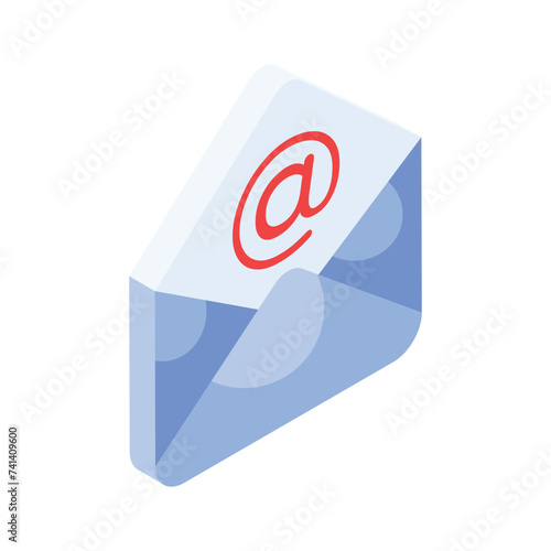 Have a look at this creative icon of email marketing isolated on white background