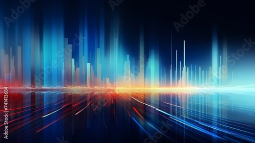 A motion-blur image capturing the rapid fluctuations of a dynamic stock graph  reflecting the speed of market changes.
