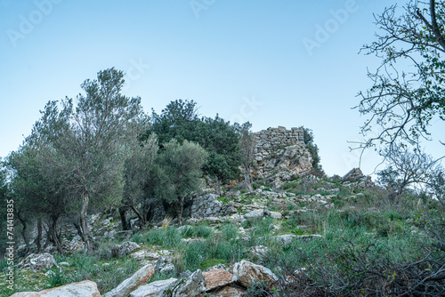 Scenic views from ancient Amos which was a settlement of ancient Caria, located near the modern town of Turunç, Marmaris, Turkey. photo