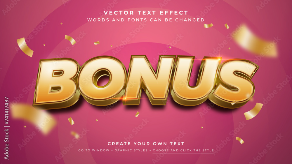 Fotografie Vector Editable 3D gold text effect