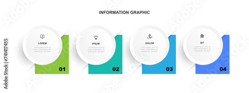 Design template infographic vector element with 4 step layout suitable for web presentation and business information