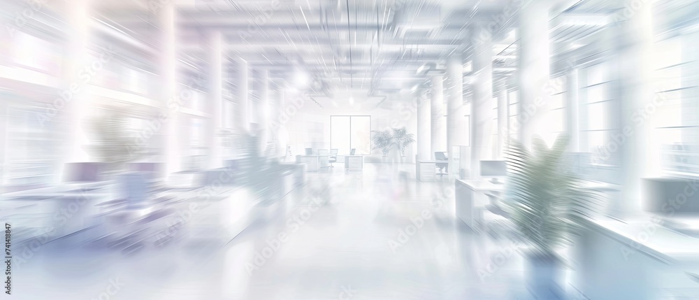 Blurred empty open space office. Blurred empty open space office.