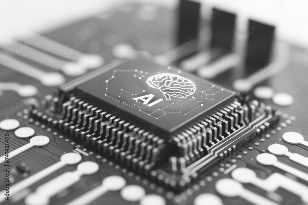 AI Brain Chip creative thinking. Artificial Intelligence filtering mind ...