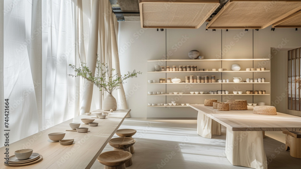 Choosing natural materials like wood and linen for a warm Japandi aesthetic