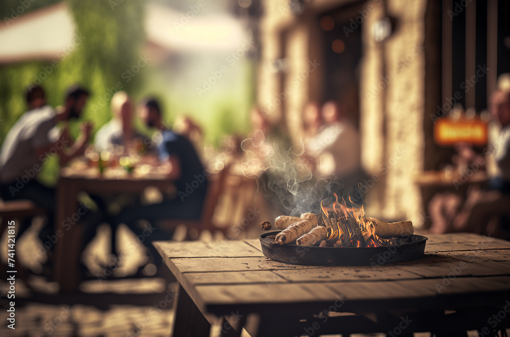 Barbecue food is fried meat for people. Generative AI, Barbecue food is fried meat for people. Generative AI,