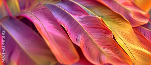 Tropical Tapestry: Extreme macro reveals the intricate patterns and textures of banana leaves.