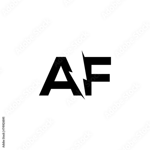 unique Letter AF with Bolt symbol logo concept vector