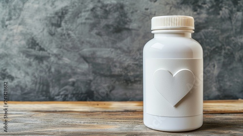 Heart shaped love pills for man s vitality on a blurred background with space for text placement
