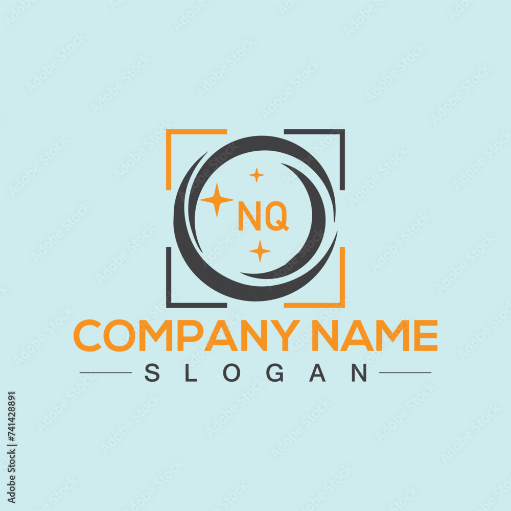 Creative letter NQ unique logo design template for company Creative letter NQ unique logo design template for company