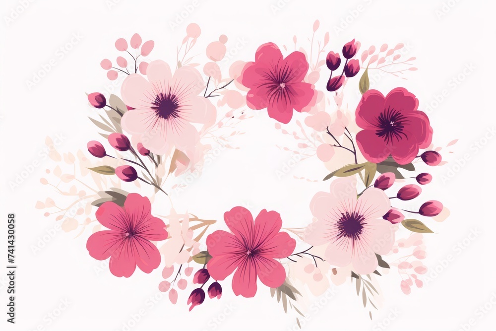 hello spring greeting card with flowers
