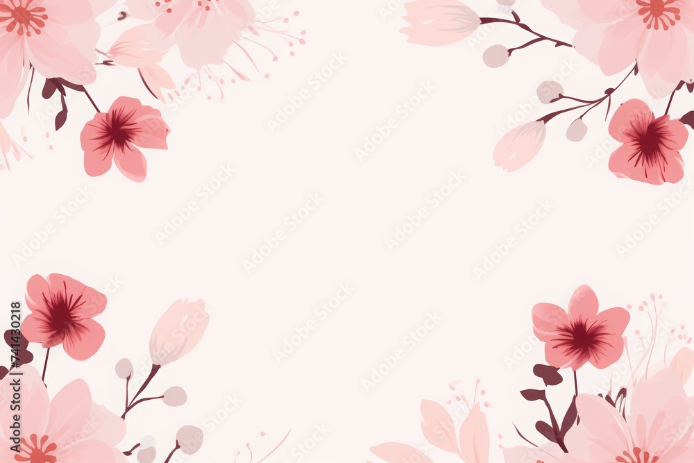 hello spring greeting card with flowers