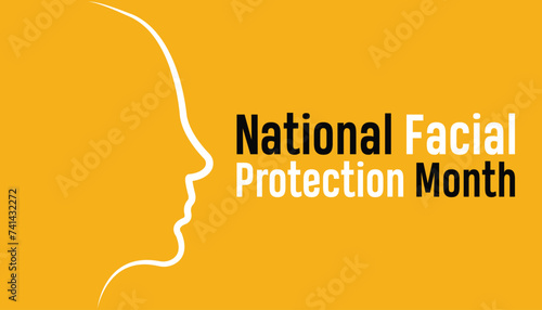 National Facial Protection Month observed every year in April. poster, card and background vector illustration design.