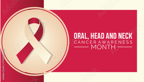 Oral, Head and Neck cancer awareness month observed every year in April. poster, card and background vector illustration design.