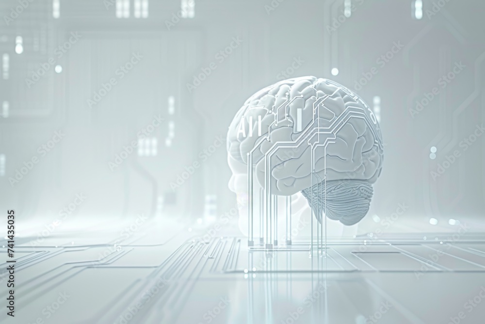 AI Brain Chip machine learning. Artificial Intelligence mental ...
