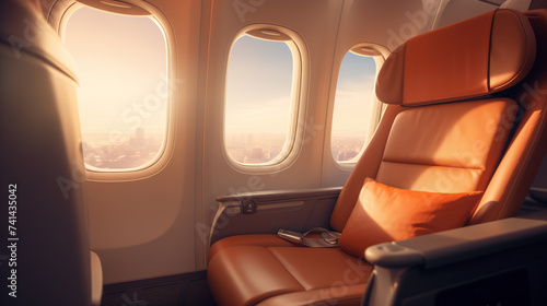 business class seat in airplane, concept of luxury lifestyle of successful rich people © Ali