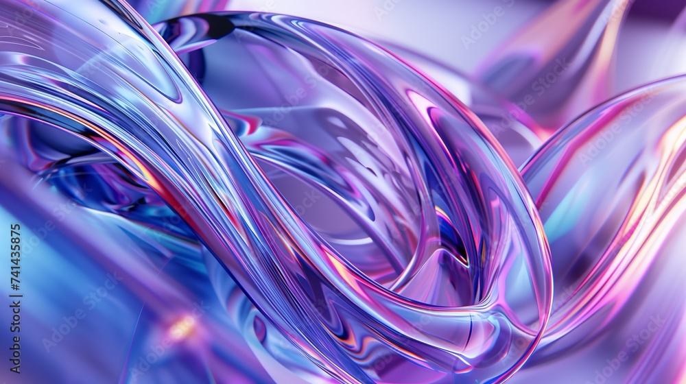 A purple abstract background created with purple glass. A purple and blue liquid surface on a flat surface, in the style of vray tracing, dynamic energy flow. Abstract background, texture. Generated b
