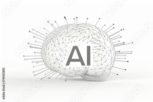 AI Brain Chip visionary evolution. Artificial Intelligence neural network mind mental liberation axon. Semiconductor axon transport circuit board non spiking neurons