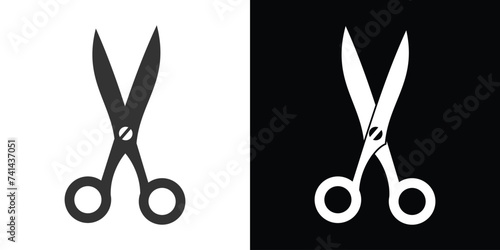 scissors isolated on black and white