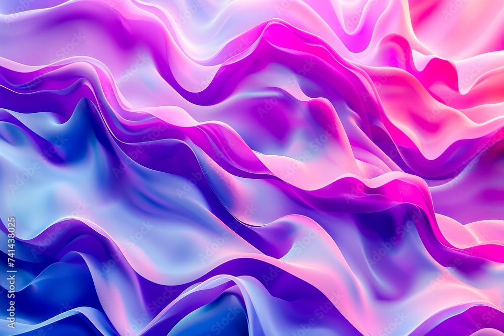 Fototapeta premium Vibrant abstract wave texture with a smooth blend of pink, purple, and blue hues perfect for modern backgrounds.