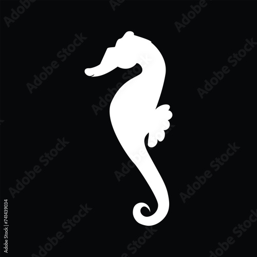 sea horse icon on black