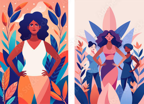 International Women's Day. Vector set flat illustration.