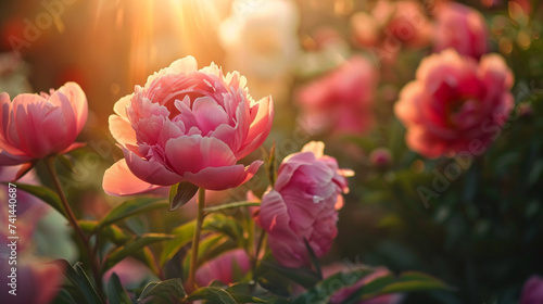 Beautiful Garden Flower Rose. Summer Sunlight. Garden, Nature.