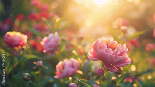 Beautiful Garden Flower Rose. Summer Sunlight. Garden, Nature.