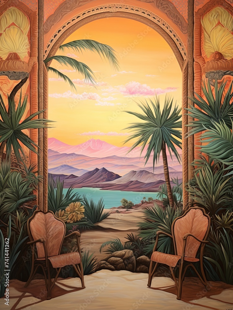 Bohemian Desert Mirage: Stunning Oasis Views - Lakeview Art Prints
