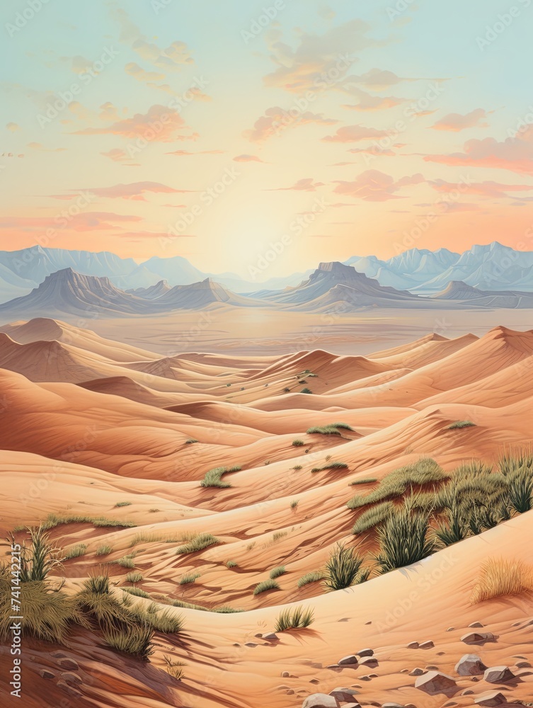 Fototapeta premium Bohemian Desert Landscape Prints: Sand Valleys & Desert Valley Beauty