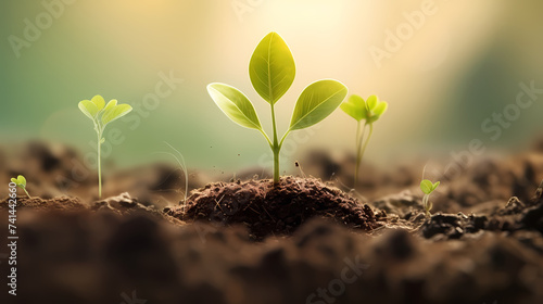 Green saplings sprout creative entrepreneurial investment success