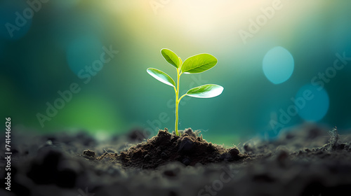 Green saplings sprout creative entrepreneurial investment success