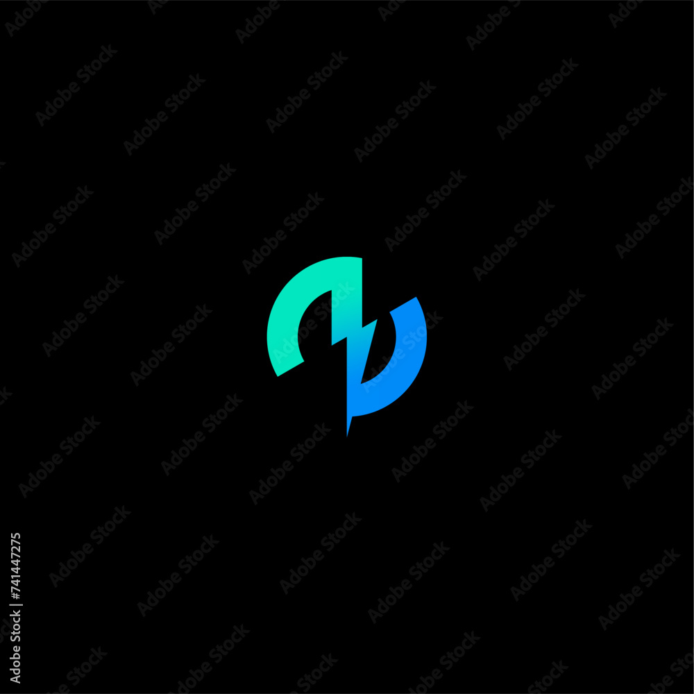Power and Bolt logo concept vector icon Power and Bolt logo concept vector icon
