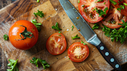 A sliced tomato